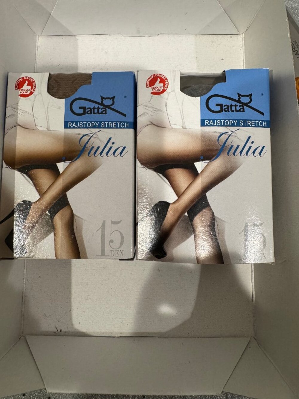 2 X Gatta 15den Classic Women STREATCH COLLANT Tights -GRIGIO, BEIGE SIZE 5/XL